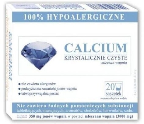 Calcium Krystalicznie Czyste z Witaminą C 20 saszetek