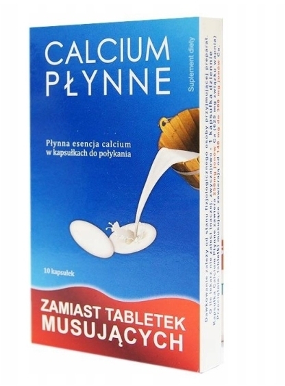 Calcium płynna esencja calcium w kapsułkach do połykania 10 kapsułek