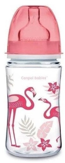 Canpol butelka 240ml antykolkowa 35/227 Easy start Jungle Koralowa