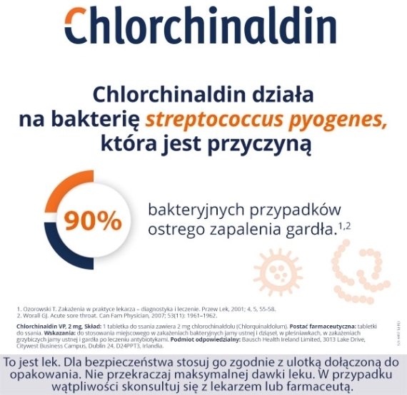 Chlorchinaldin VP 2 mg 40 tabletek do ssania