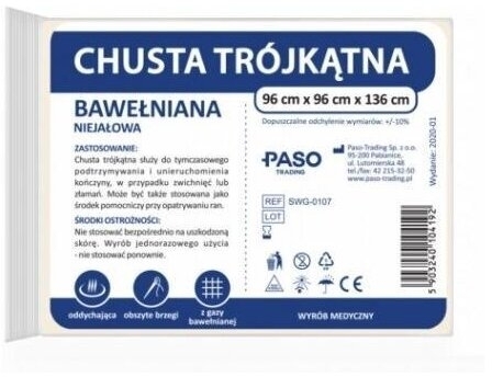 Chusta trójkątna bawełniana niejałowa 96x96x136cm