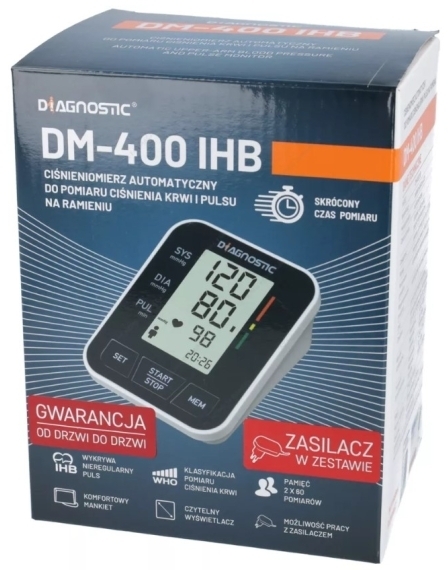 Ciśnieniomierz DIAGNOSTIC DM-400 IHB z zasilaczem 1 sztuka