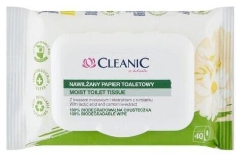 Cleanic Papier nawilżany rumianek 40 sztuk