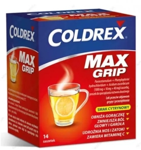 Coldrex MaxGrip smak cytrynowy 14 saszetek