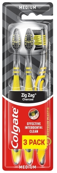 Colgate ZIG ZAG CHARCOAL Szczoteczka do zębów Tripack