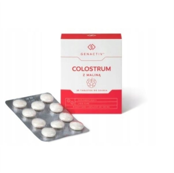 Colostrum z maliną Genactiv 20 tabletek