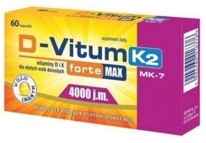 D-Vitum forte Max 4000 j.m. + 100 mcg K2 60 kapsułek