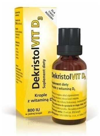 DekristolVit D3 800iu Krople Witamina D3 25 ml