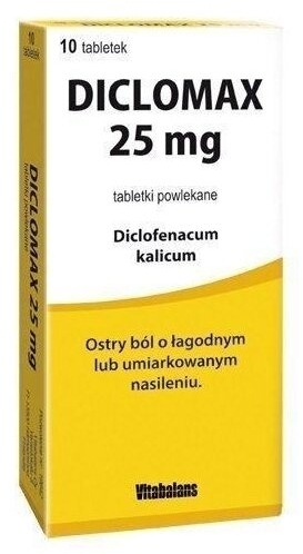 Diclomax 25 mg 10 tabletek