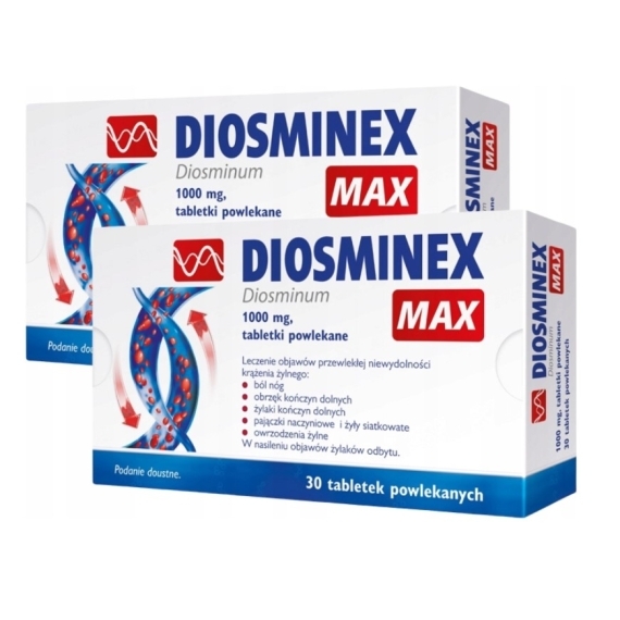 Diosminex Max 1000 mg 30 tabletek Wielopak x2