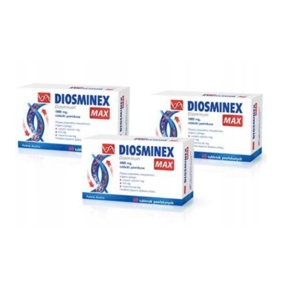 Diosminex Max 1000 mg 60 tabletek Wielopak x3