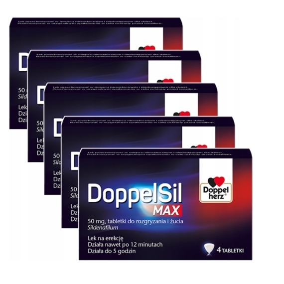 DoppelSil MAX 0,05g 4 tabletki do rozgryzania i żucia Wielopak x5