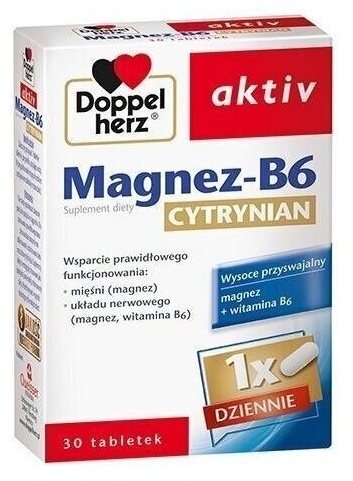 Doppelherz Aktiv Magnez-B6 Cytrynian 30 tabletek