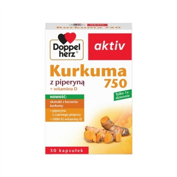 Doppelherz aktiv Kurkuma z piperyną 30 kapsułek