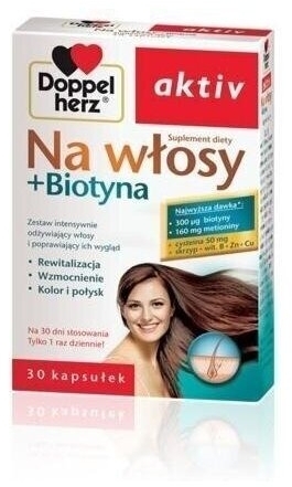 Doppelherz aktiv Na włosy + Biotyna 30 kapsułek