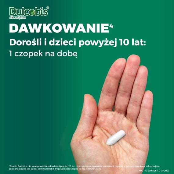 Dulcobis czopki doodbytnicze 10 mg 6 sztuk