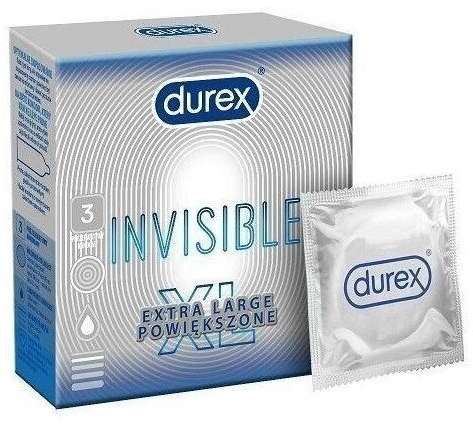 Durex Invisible XL Prezerwatywy supercienkie powiększone 3 sztuki