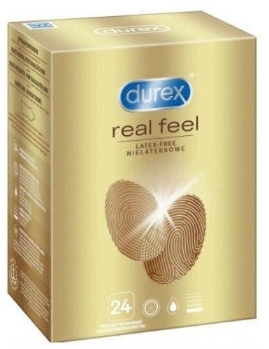 Durex Real Feel Prezerwatywy gładkie bez lateksu 24 sztuki