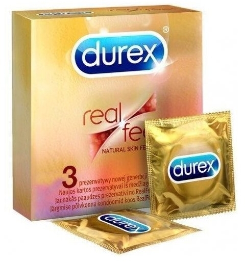 Durex Real Feel Prezerwatywy gładkie bez lateksu 3 szt.