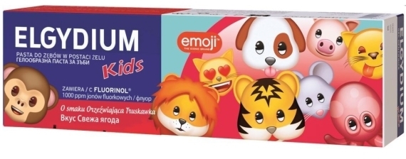 ELGYDIUM EMOJI KIDS Pasta do zębów dla dzieci 3-6 lat o smaku orzeźwiająca truskawka 50 ml
