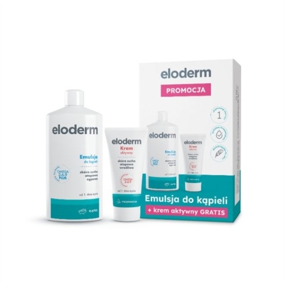 ELODERM Emulsja do kąpieli 400 ml + Krem aktywny 75 ml
