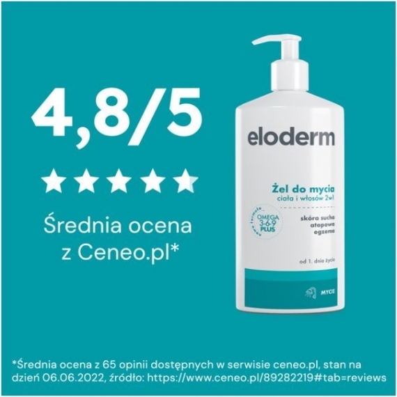 ELODERM Żel do mycia 2w1 400 ml