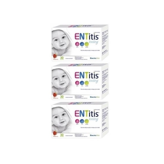 ENTitis Baby smak truskawkowy 30 saszetek Wielopak x3