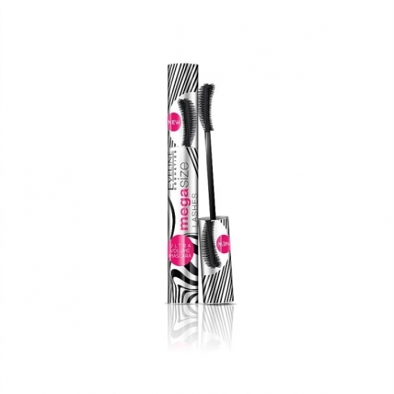 EVELINE MEGA SIZE LASHES Tusz do wydłużająco - pogrubiający czarny 10 ml
