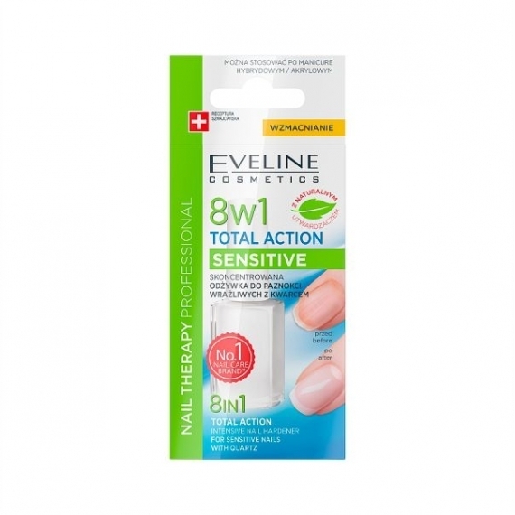 EVELINE NAIL THERAPY 8w1 TOTAL ACTION Odżywka do paznokci Sensitive 12 ml