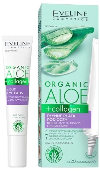 EVELINE Organic Aloe Przeciwzmarszczkowe płynne płatki pod oczy 20ml