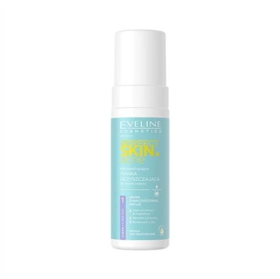 EVELINE PERFECT SKIN ACNE mikropilingująca pianka do mycia twarzy 150 ml