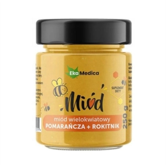 Ekamedica Miód wielokwiatowy rokitnik pomarańcza beta-karoten 250 g