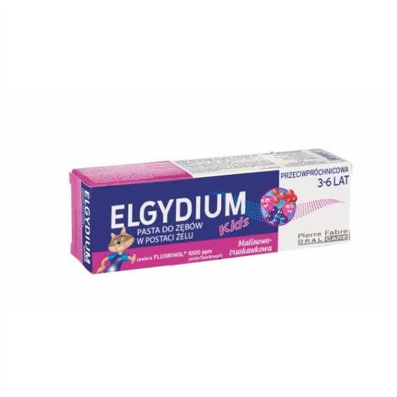 Elgydium kids Pasta do zębów w żelu malinowo-truskawkowa 2-6 lat 50 ml