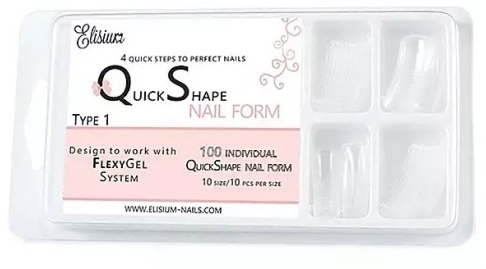 Elisium Quick shape Formy Do Przedłużania Paznokci Typ 1 100 sztuk