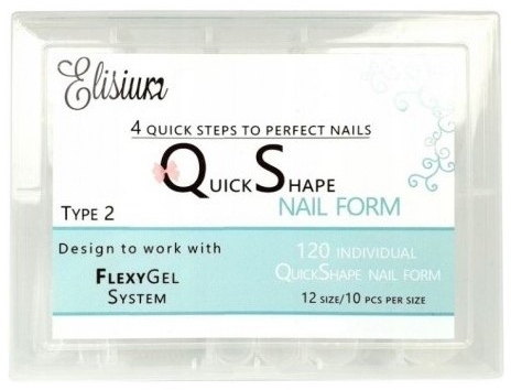 Elisium Quick shape Formy Do Przedłużania Paznokci Typ 2 120 sztuk
