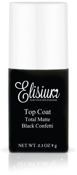 Elisium Top Coat Total Matte Black Confetti 9 g