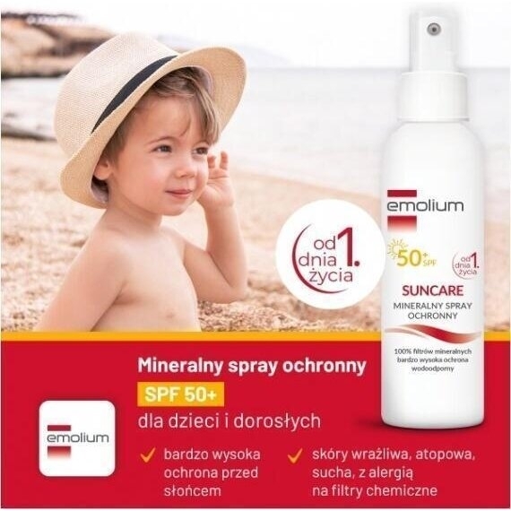 Emolium SUNCARE mineralny spray ochronny SPF 50+ od 1. dnia życia 100 ml