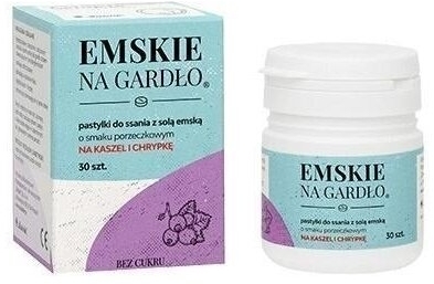 Emskie na gardło smak porzeczkowy 30 pastylek do ssania