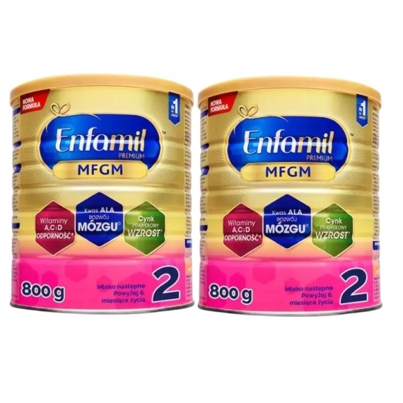 Enfamil Premium MFGM 2 Mleko następne dla niemowląt 800 g Wielopak x2