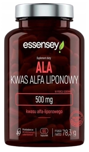 Essensey ALA 500 mg KWAS ALFA LIPONOWY CUKRZYCA SERCE 90 kapsułek