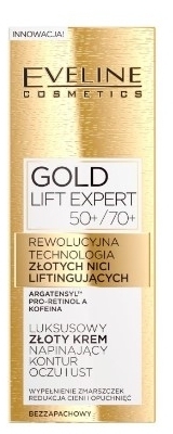 Eveline Cosmetics eveline gold lift expert, luksusowy złoty krem napinający kontur oczu i ust 15ml