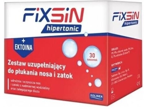 FIXSIN HIPERTONIC zestaw uzupełniający do płukania zatok 30 saszetek