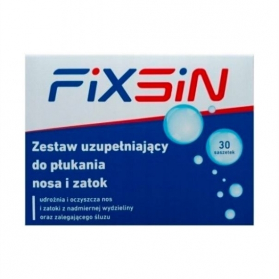 FIXSIN Zestaw uzupełniający do płukania nosa, zatok 30 saszetek