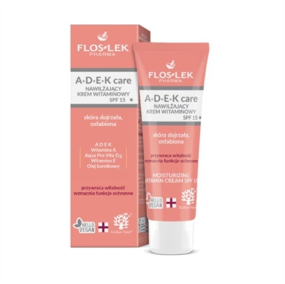 FLOS-LEK PHARMA A+D+E+K CARE Nawilżający Krem witaminowy SPF 15 50 ml
