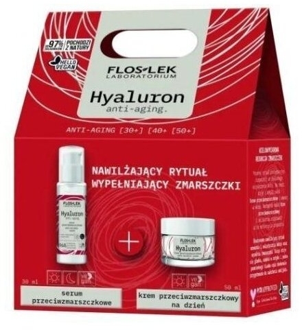 FLOS-LEK Zestaw HYALURON krem przeciwzmarszczkowy na dzień 50 ml + serum 30 ml