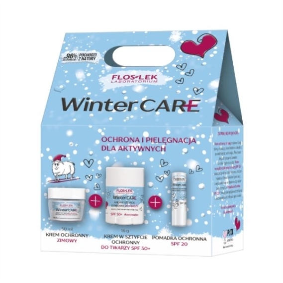 FLOS-LEK Zestaw Winter Care ochrona i pielęgnacja Krem ochronny zimowy+ Krem w sztyfcie+pomadka