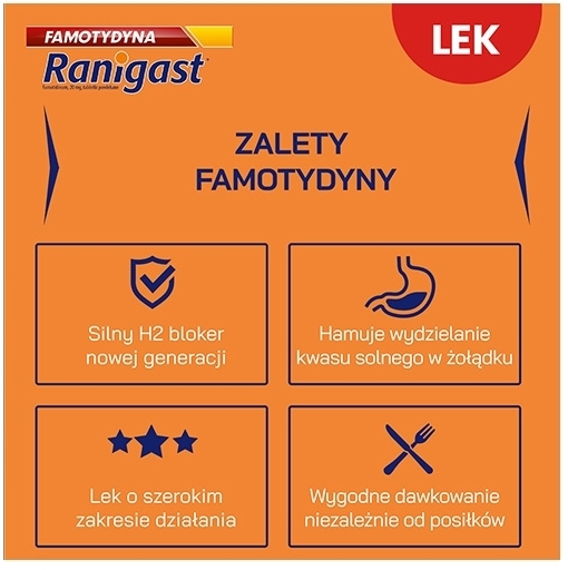Famotydyna Ranigast 0,02g 30 tabletek powlekanych