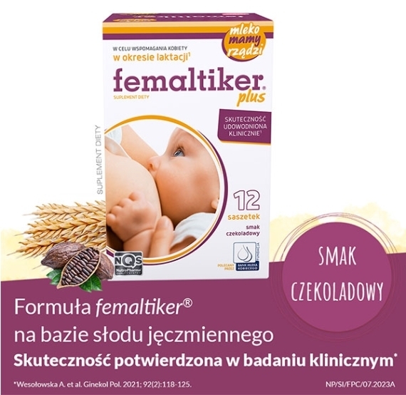 Femaltiker plus smak czekoladowy 12 saszetek