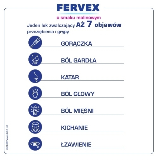 Fervex o smaku malinowym 12 saszetek