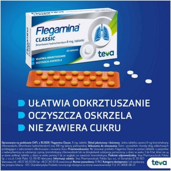Flegamina 8 mg 40 tabletek
